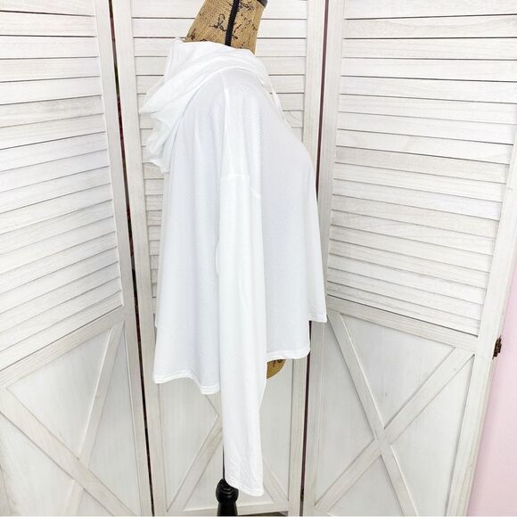 Fabletics Kaia Cropped Hoodie White XL Light Weight Perforated - Picture 4 of 14